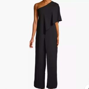 Marina One Shoulder Black Jumpsuit Size 8